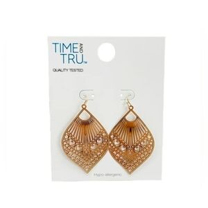 Time and Tru Women's Filagree Metal Boho Fishhook Basic Fashion Earrings NWT
